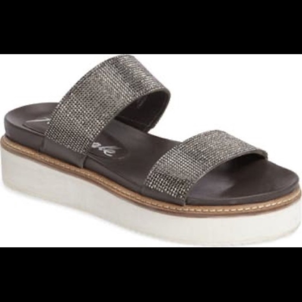 Free People Harper Embellished Glittery Slide Sandal 39